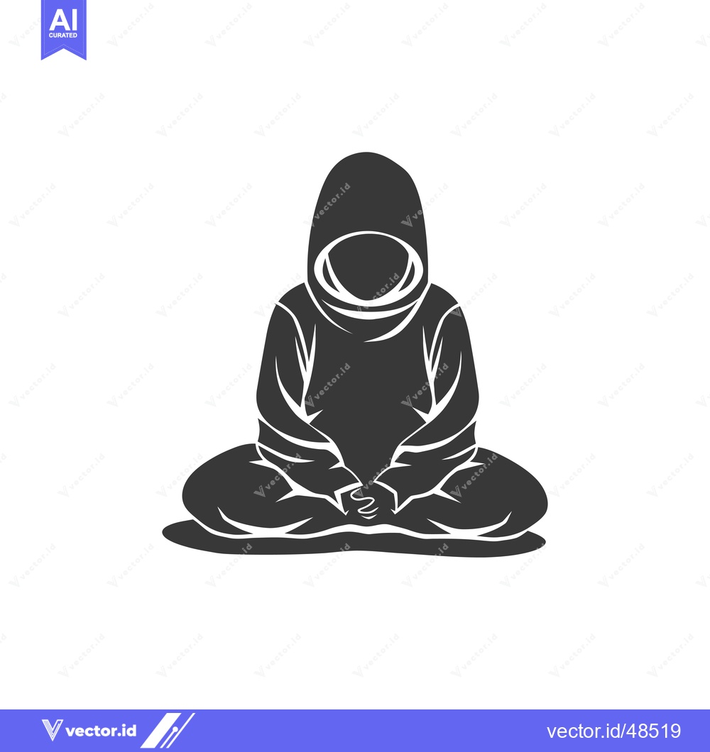 Premium Vector dari Hooded Figure in a Seated Meditation Pose