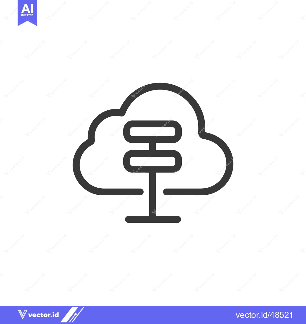 Premium Vector dari Cloud Server Icon: Modern Outline Symbol for Data Storage and Networki