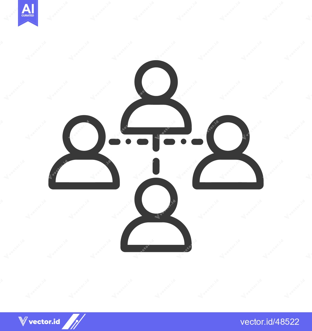 Premium Vector dari Networked People Icon: Teamwork, Connection, and Collaboration Symbol