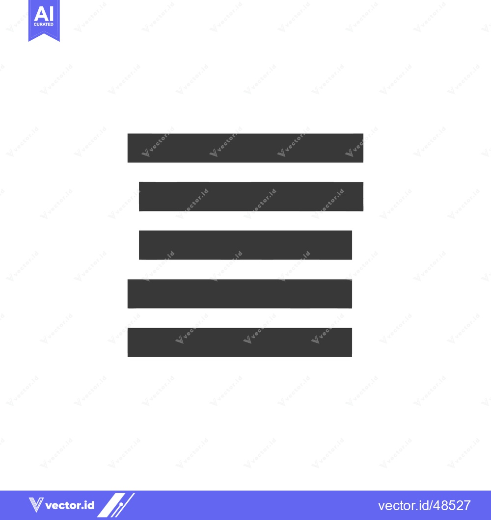 Premium Vector dari Simple Menu Icon: Five Horizontal Bars on White Background