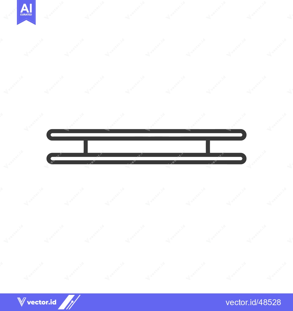 Premium Vector of Minimalist Line Art: Double Horizontal Bars with Vertical Supports on