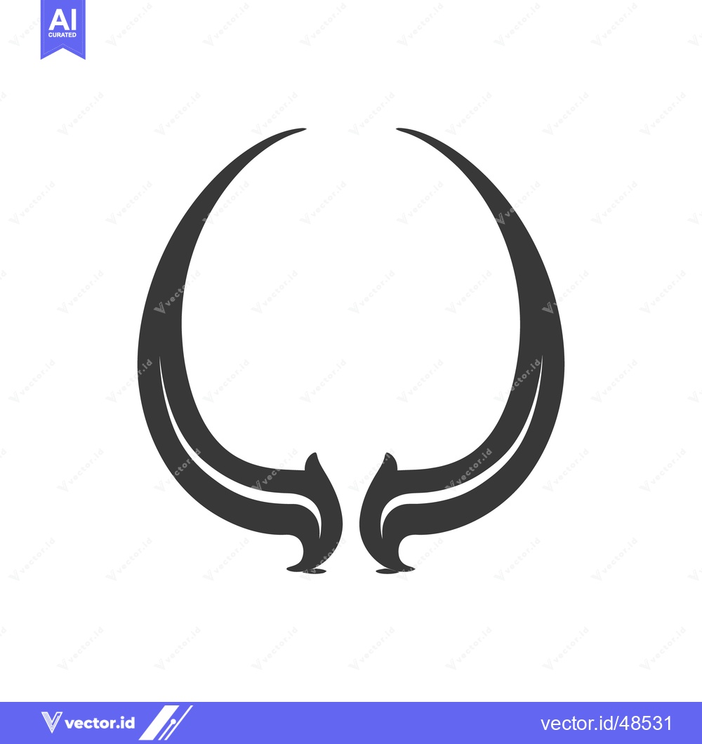 Premium Vector dari Graphic representation depicting symmetrical horns and their curved st