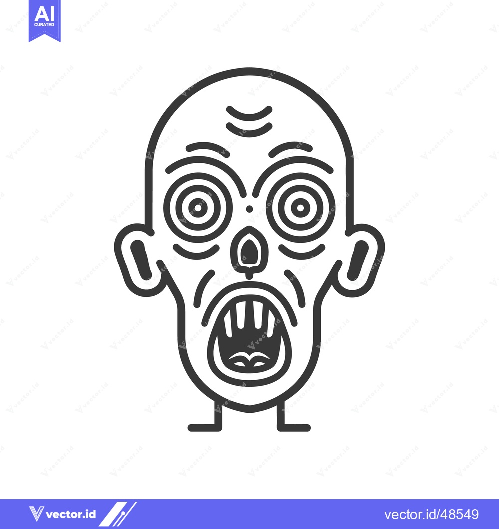 Premium Vector of A graphic depiction of a monster with an open mouth