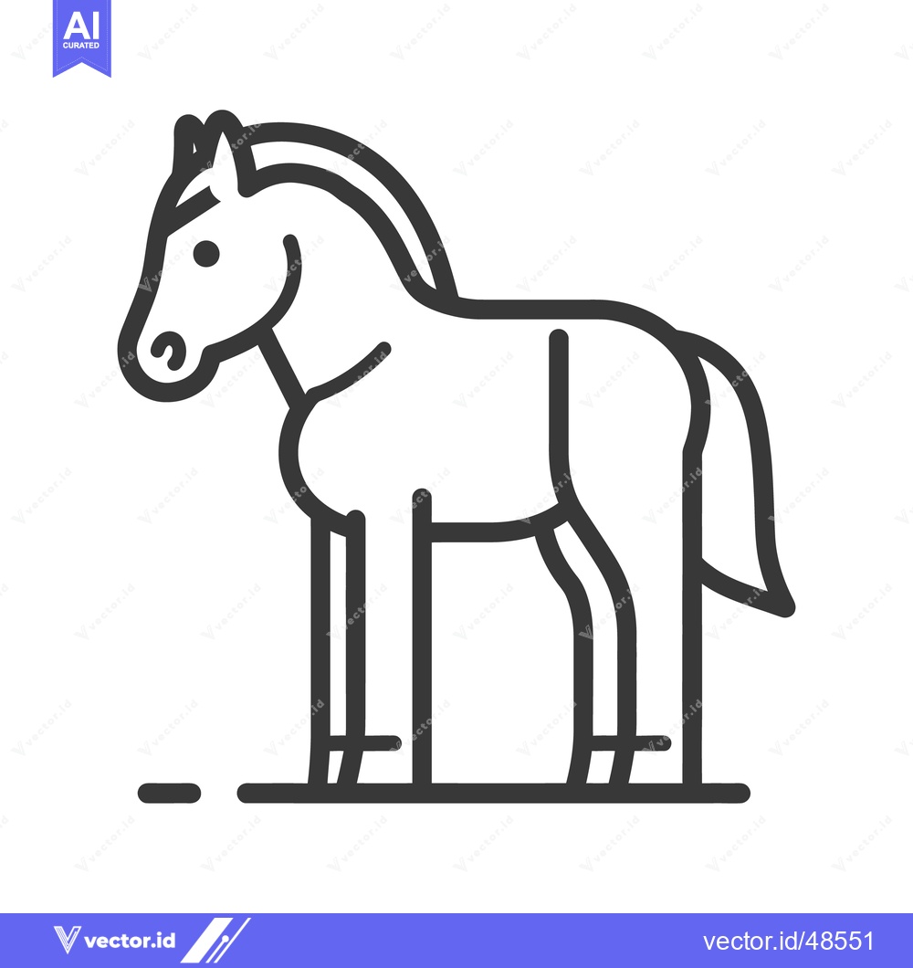 Premium Vector dari A minimalist black and white icon illustrating a horse profile