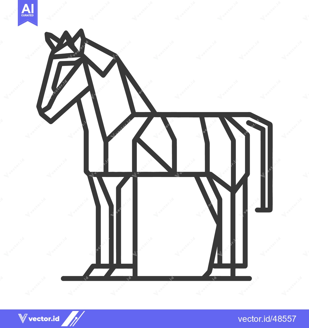 Premium Vector dari A Geometric Black and White Illustration of a Zebra