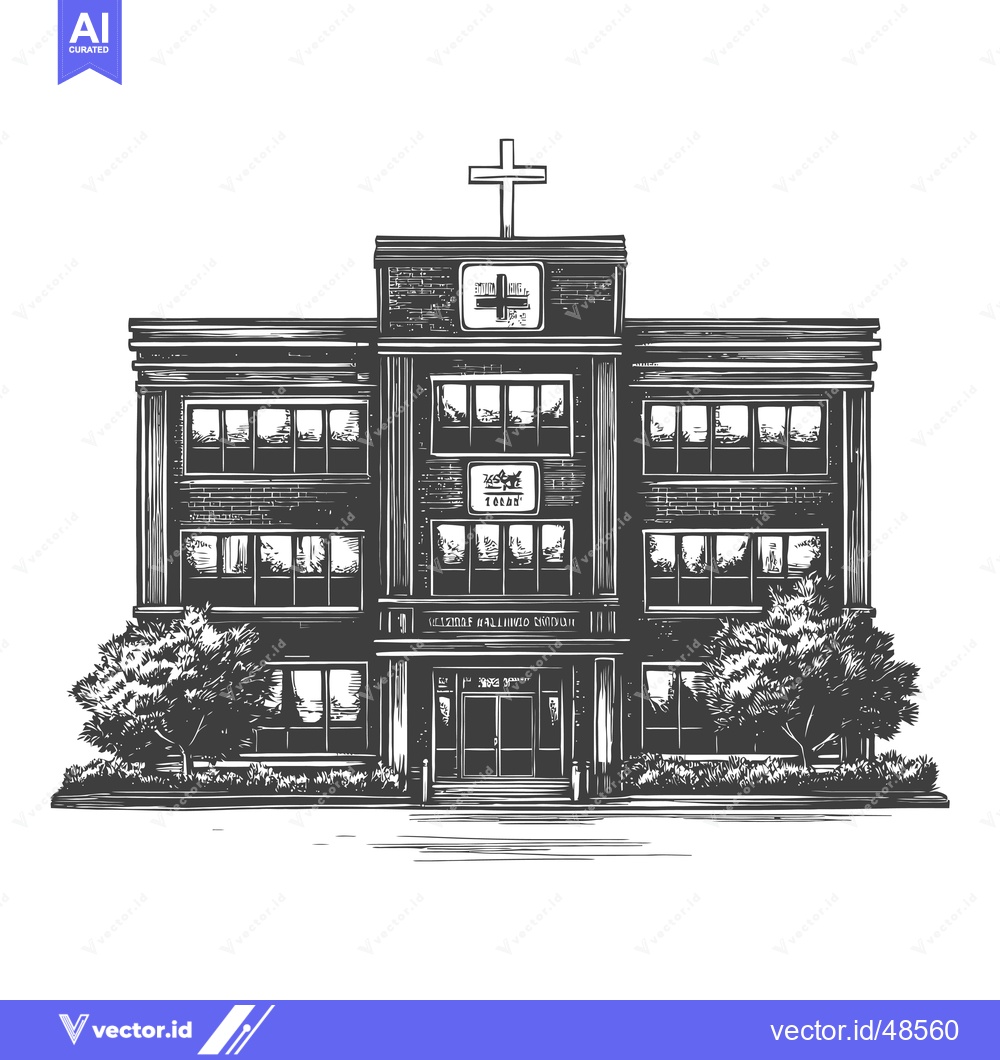 Premium Vector dari A Detailed Illustration Of A Church Building