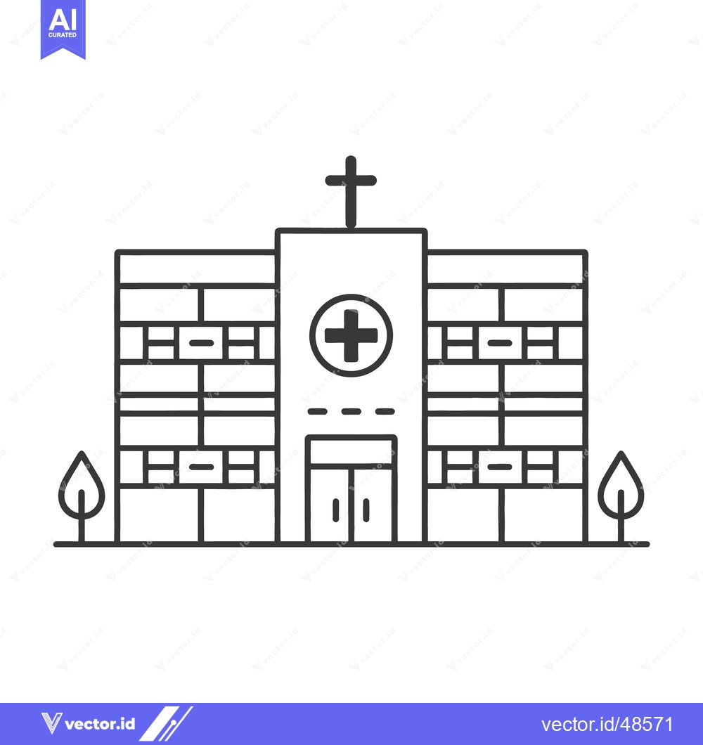 Premium Vector dari A simple illustration depicting a modern building with medical service