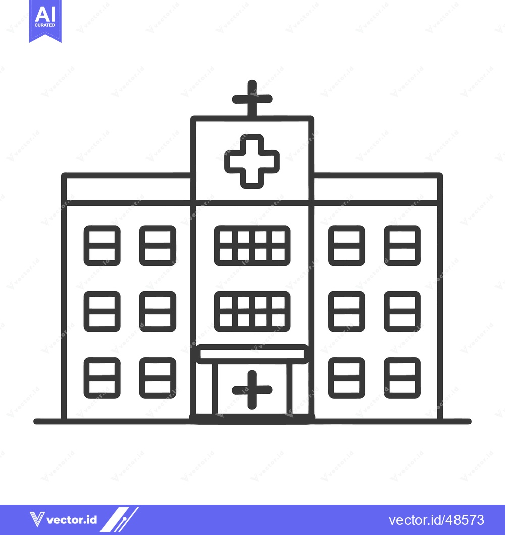 Premium Vector dari Simple outline depiction of a medical healthcare facility building