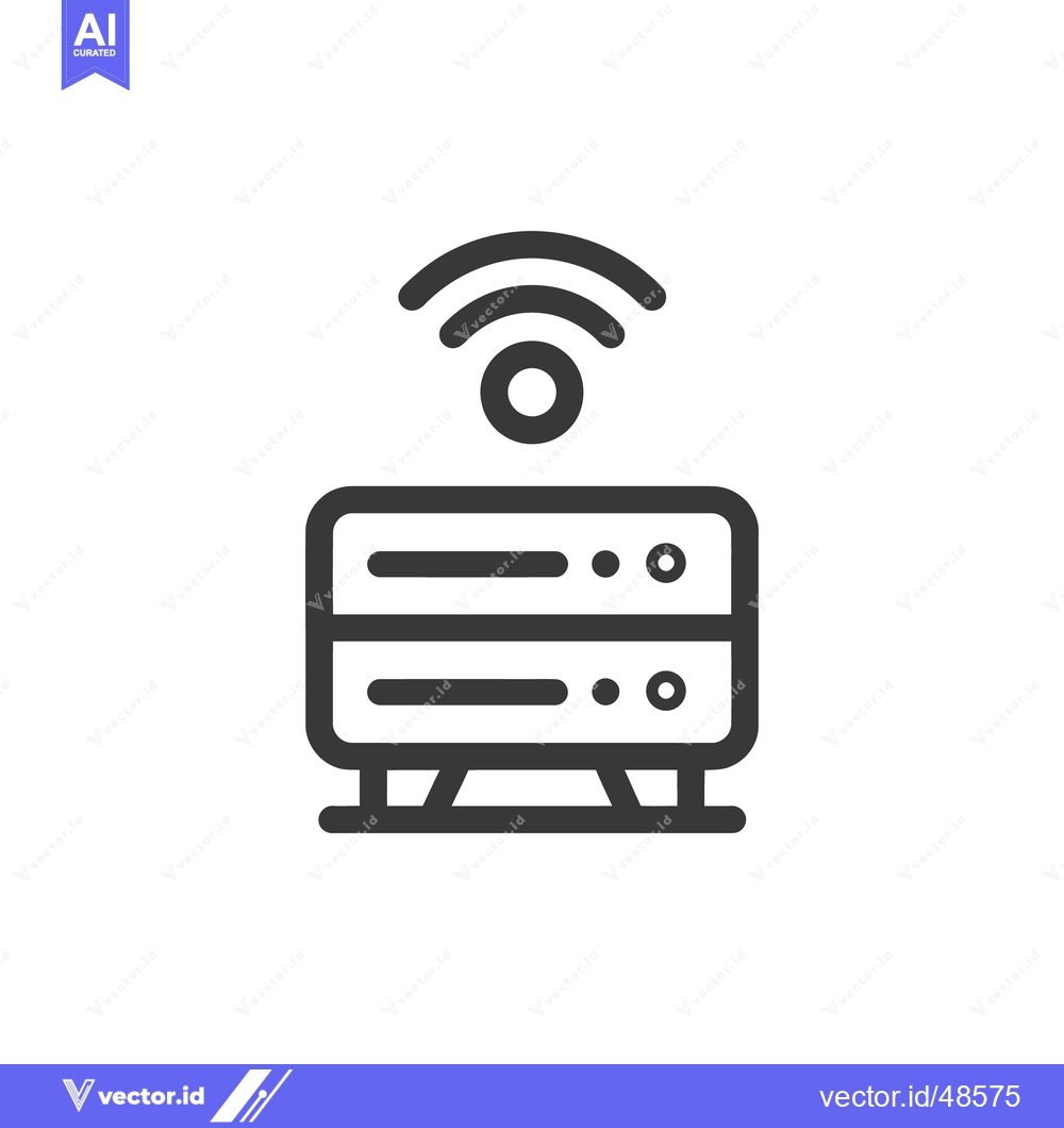 Premium Vector dari Server Rack with Wireless Signal Icon, Minimalist Design