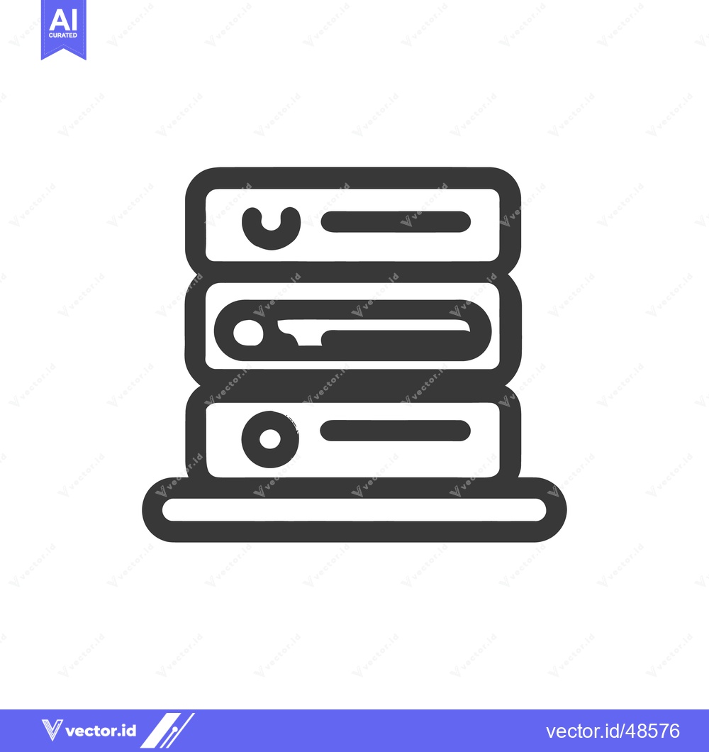 Premium Vector dari Stacked Server Icon: Data Storage and Network Infrastructure Symbol
