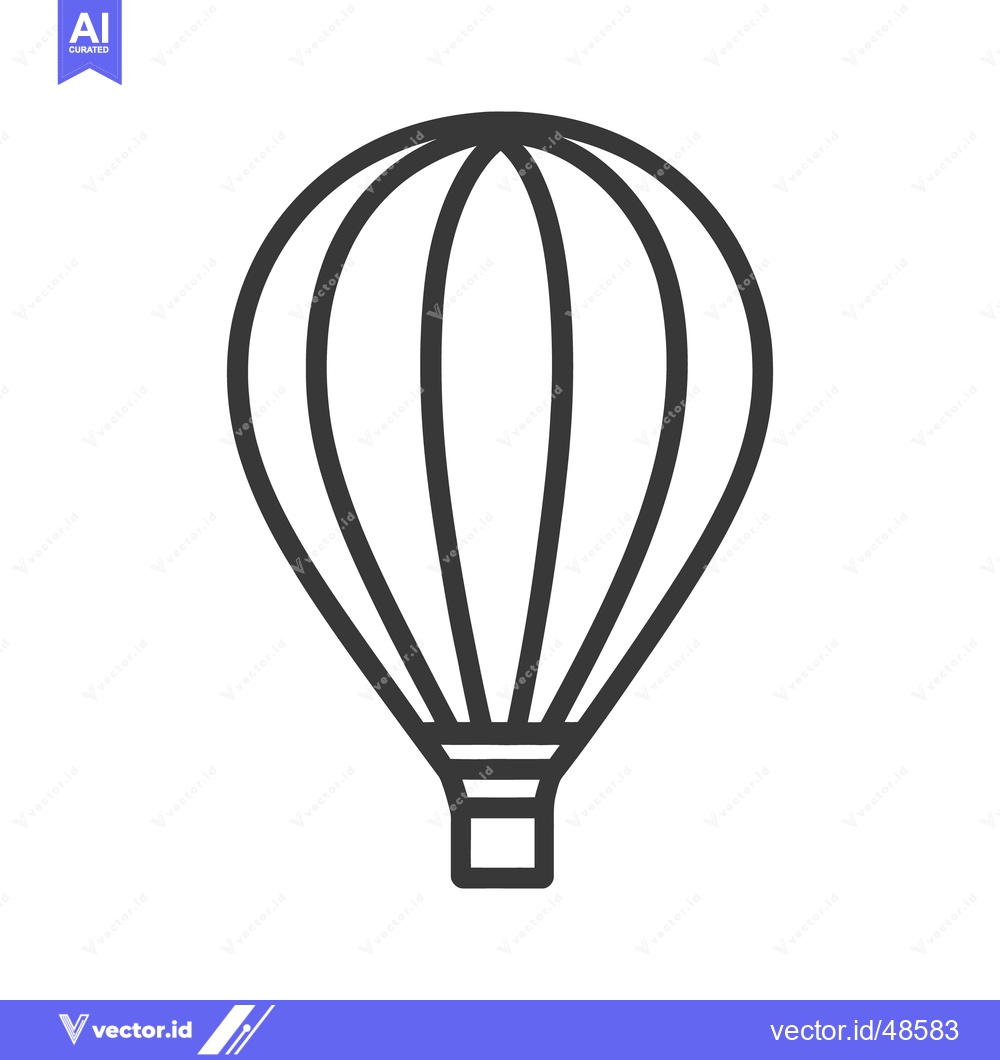 Premium Vector of This graphic shows an outline of a hot air balloon