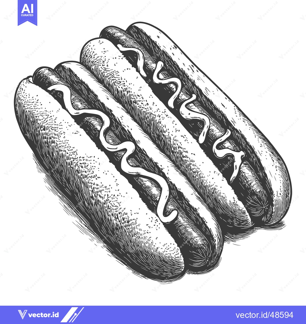 Premium Vector dari Delicious Hot Dogs with Mustard Ready to Eat