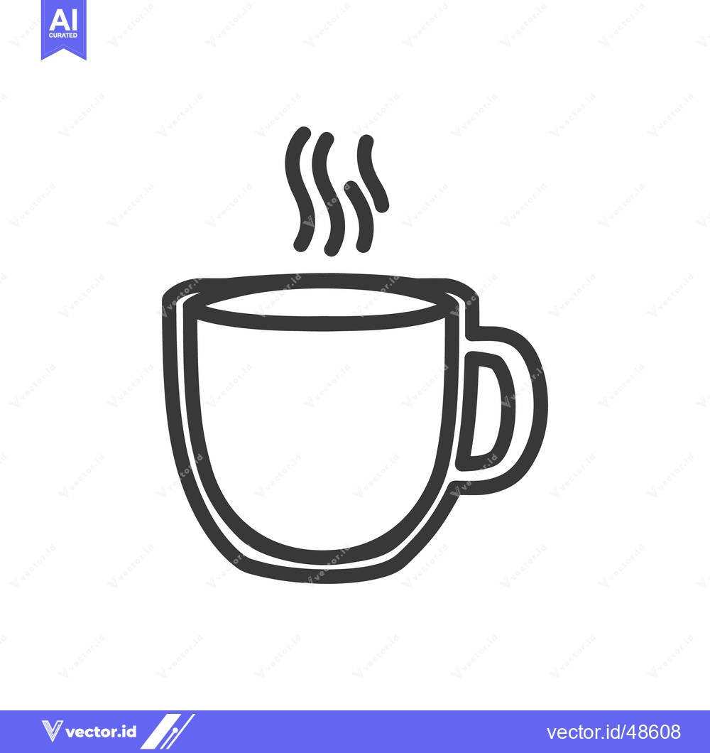 Premium Vector of A Simple Graphic Depicting A Steaming Hot Beverage Cup