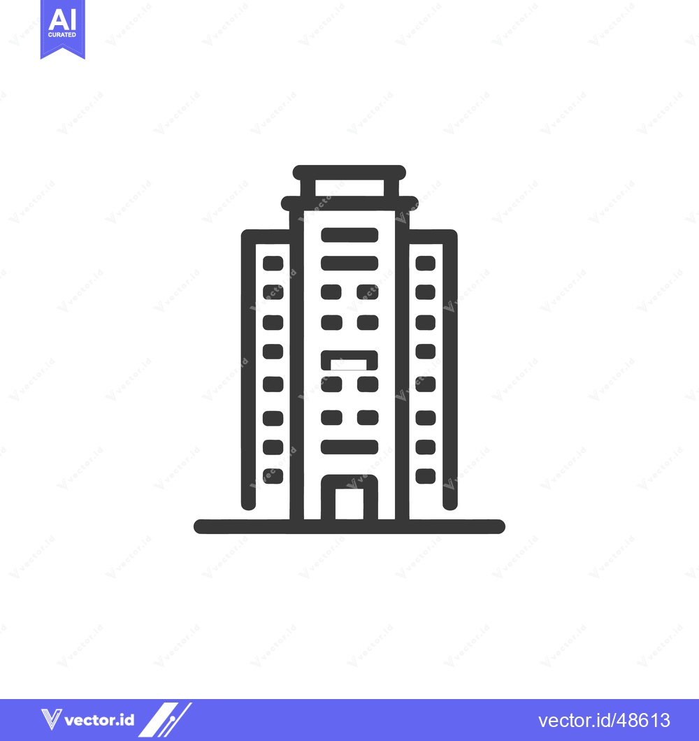 Premium Vector dari Minimalist Building Icon: Modern Architecture Outline with Clean Desig