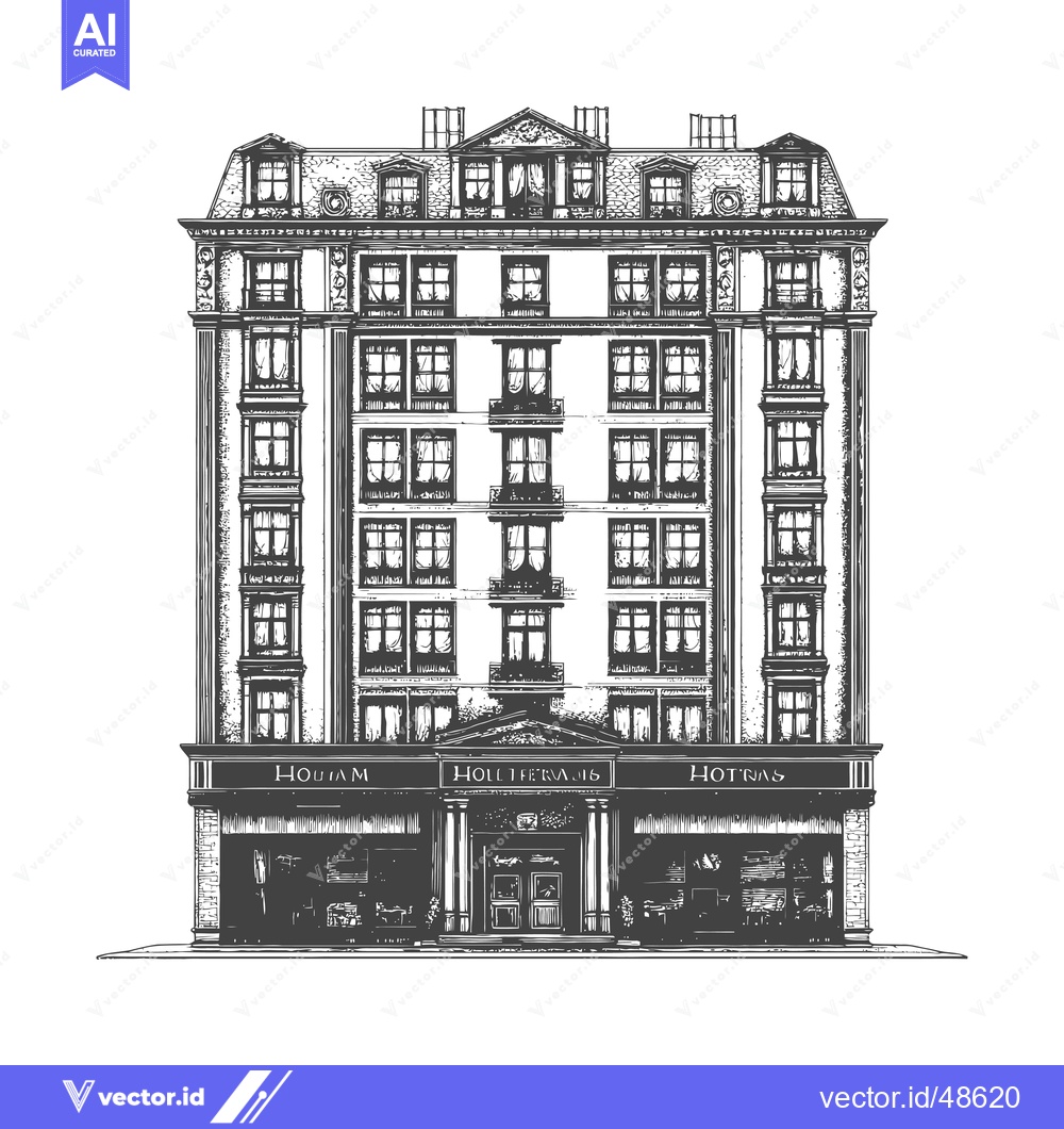 Premium Vector dari Elegant European Style Building Architectural Drawing