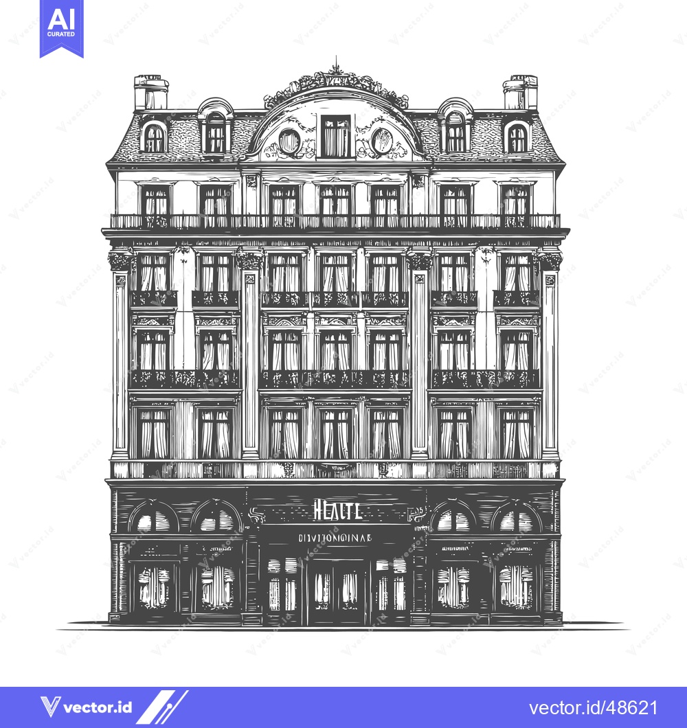 Premium Vector dari Elegant European Style Building Architectural Drawing
