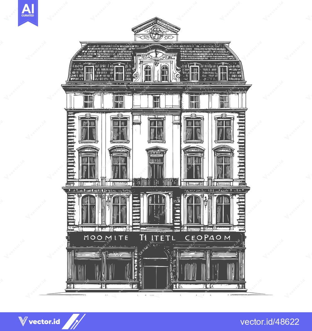 Premium Vector dari Elegant European Style Building Architectural Drawing