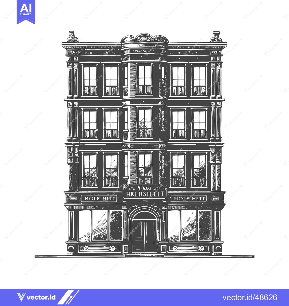 Premium Vector dari Elegant Three Story Building Architectural Drawing