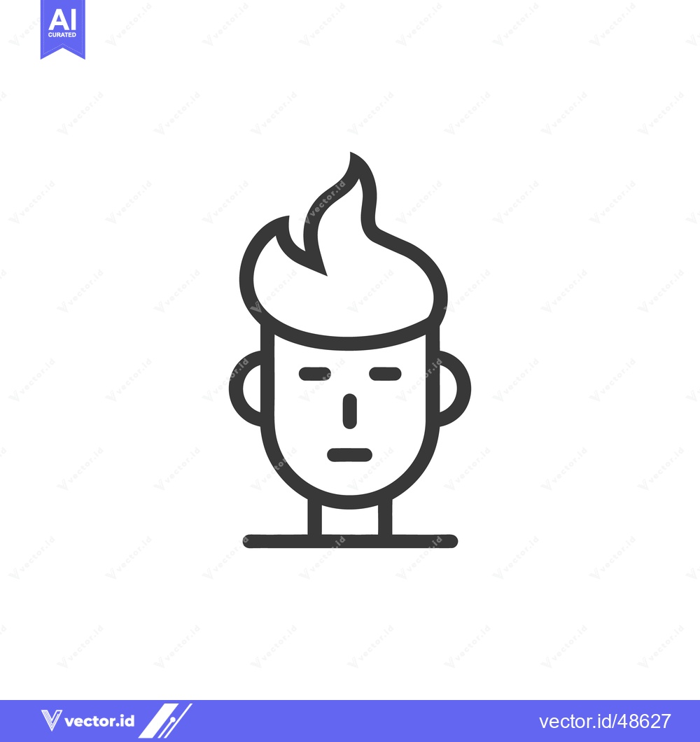 Premium Vector dari Simple line art illustration of a stylized human face icon
