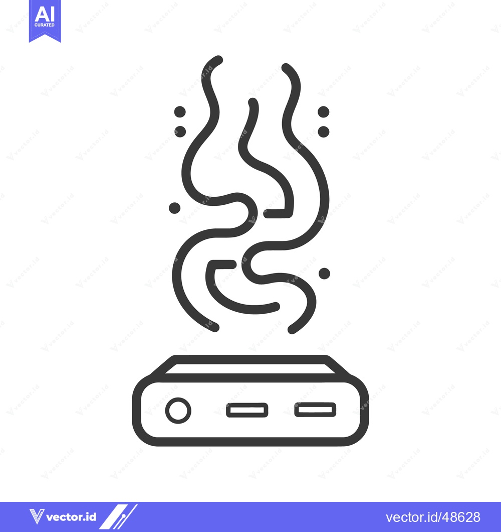 Premium Vector of A simplified black and white electronic device emitting vapor