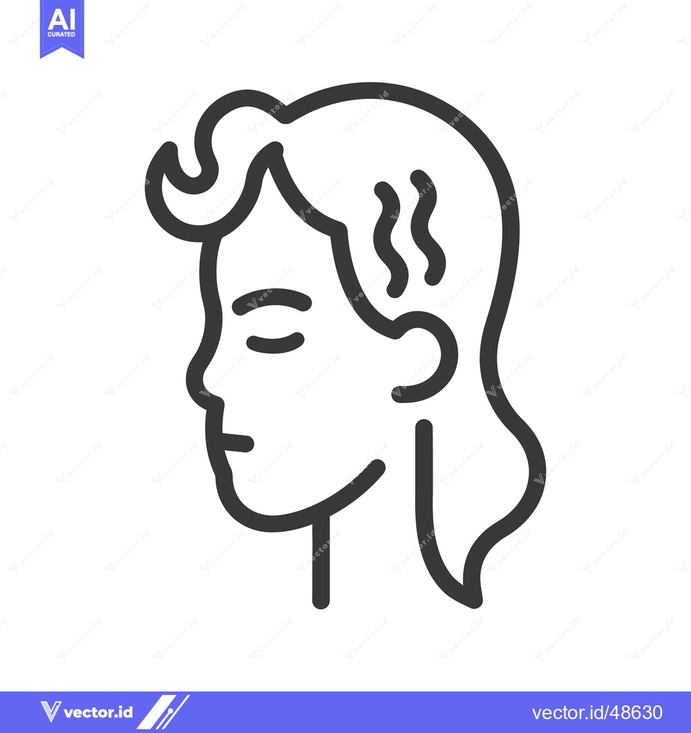 Premium Vector of A minimalistic line drawing shows a woman with closed eyes