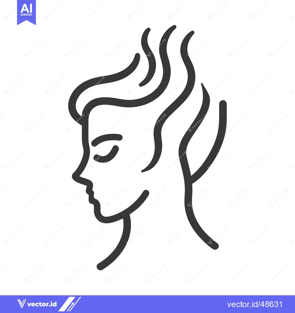 Premium Vector of A stylized line art portrait of a serene feminine face