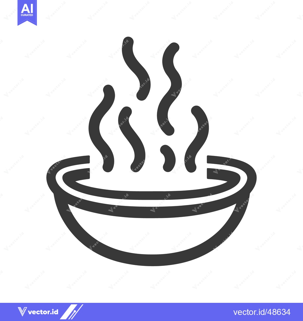 Premium Vector of A simple drawing of a bowl with rising steam