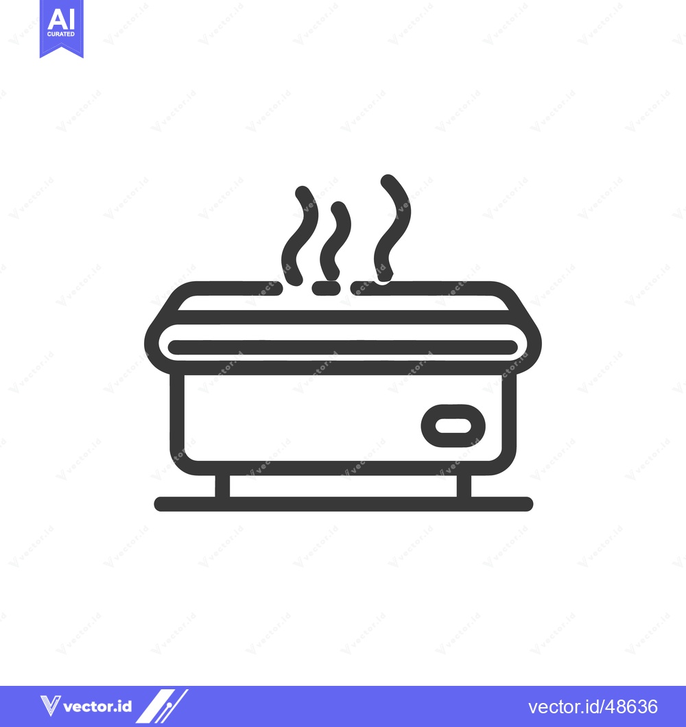 Premium Vector of Steaming Hot Pot Icon: Minimalist Design for Food and Cooking Concepts