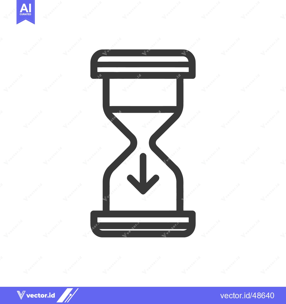 Premium Vector dari Minimalist Hourglass Icon with Downward Arrow, Time Flowing Concept