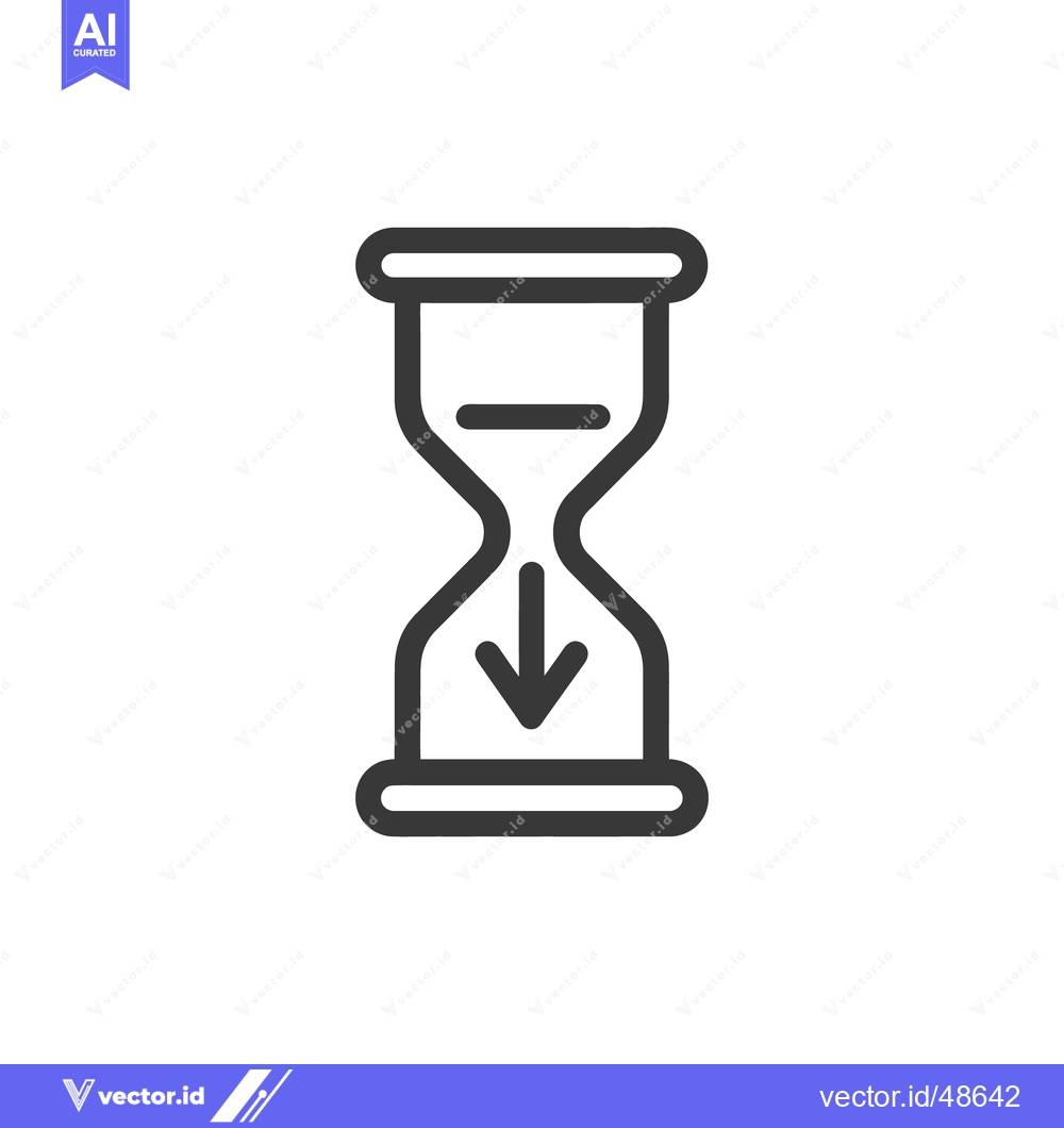 Premium Vector of Hourglass Icon with Downward Arrow: Time Passing, Decline, or Countdow
