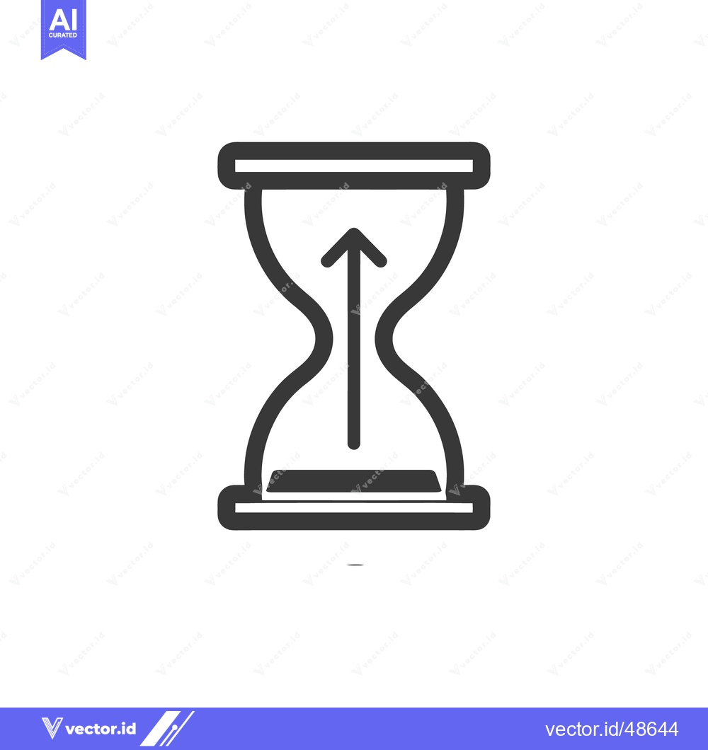 Premium Vector dari Hourglass Icon with Upward Arrow: Time Progressing, Minimalist Design
