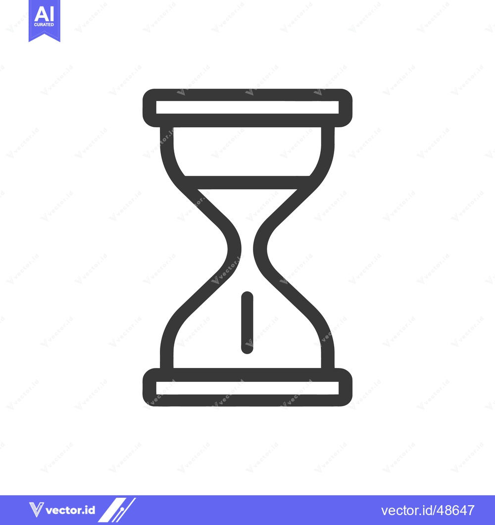 Premium Vector dari Minimalist Hourglass Icon: Time Symbol in Bold Outline Style
