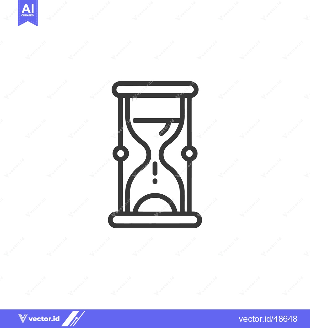 Premium Vector of Minimalist Hourglass Icon: Time Symbol in Simple Line Art Design