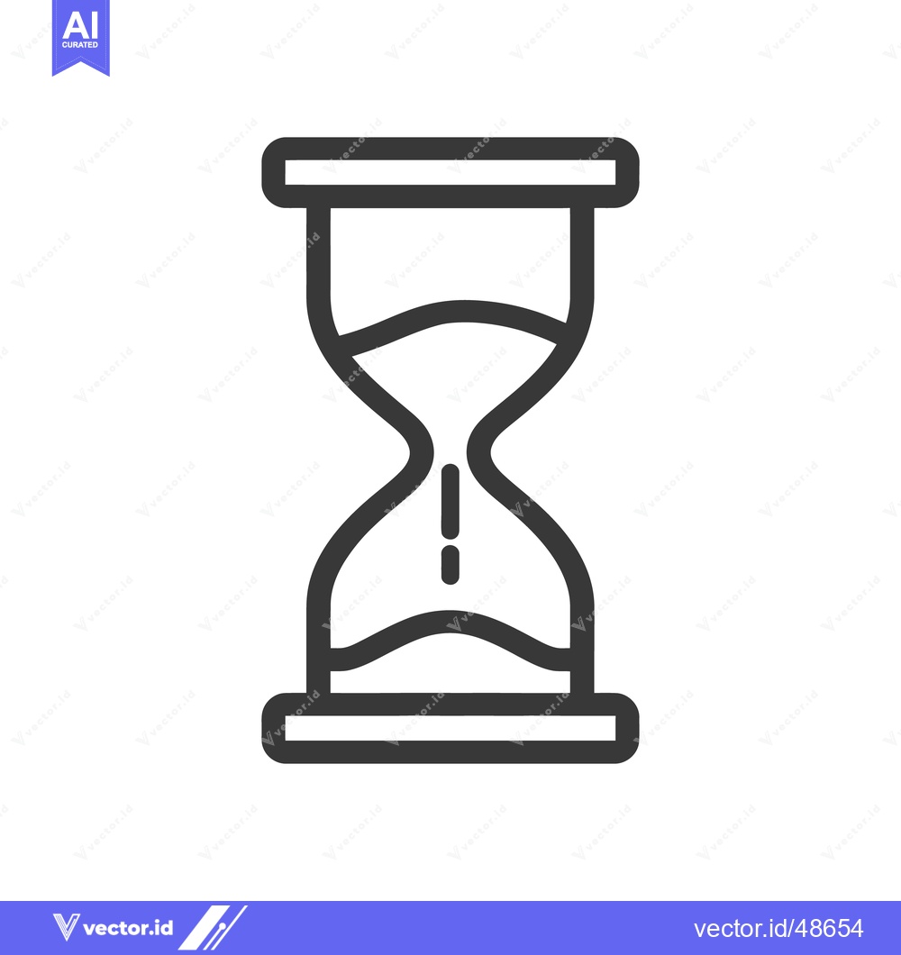 Premium Vector of Minimalist Hourglass Icon: Time Passing, Deadline Symbol, Dark Gray Ou