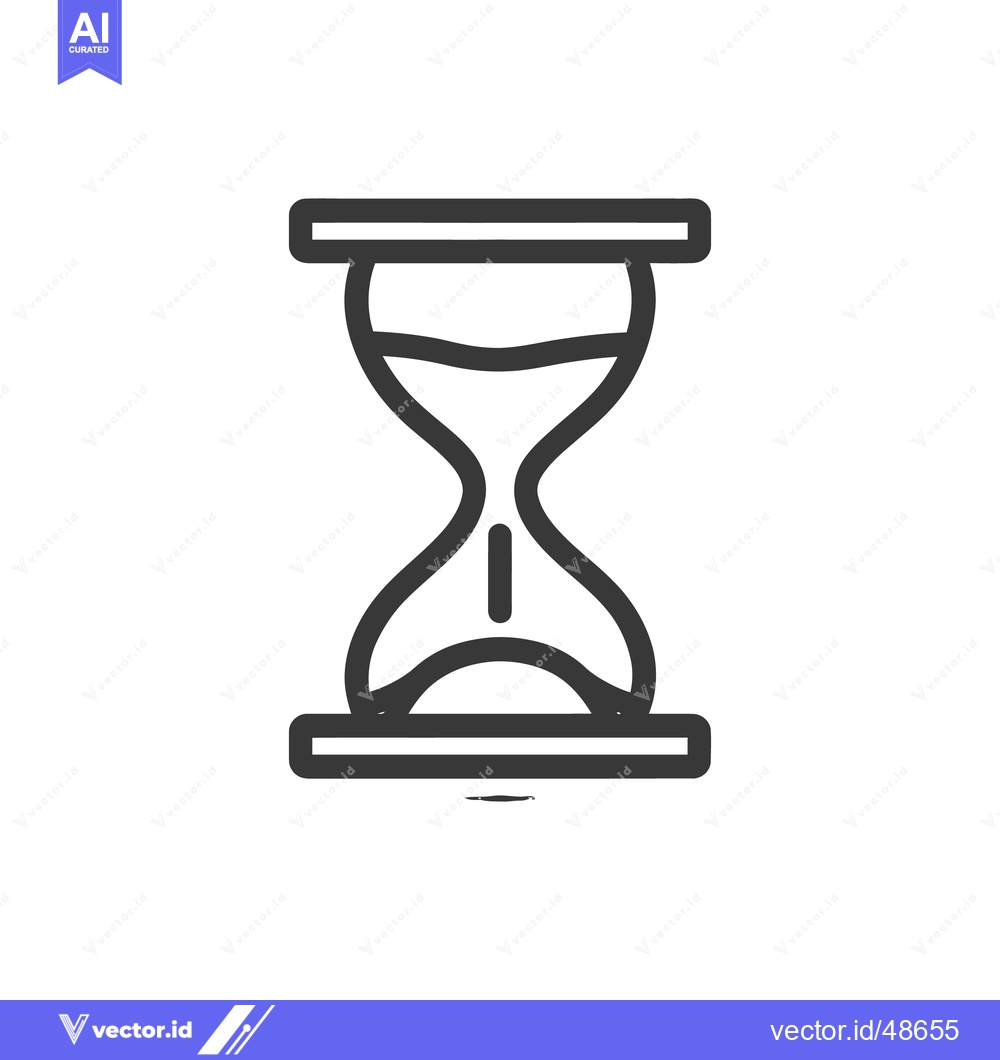 Premium Vector dari Minimalist Hourglass Icon: Time Passing Symbol in Simple Line Art