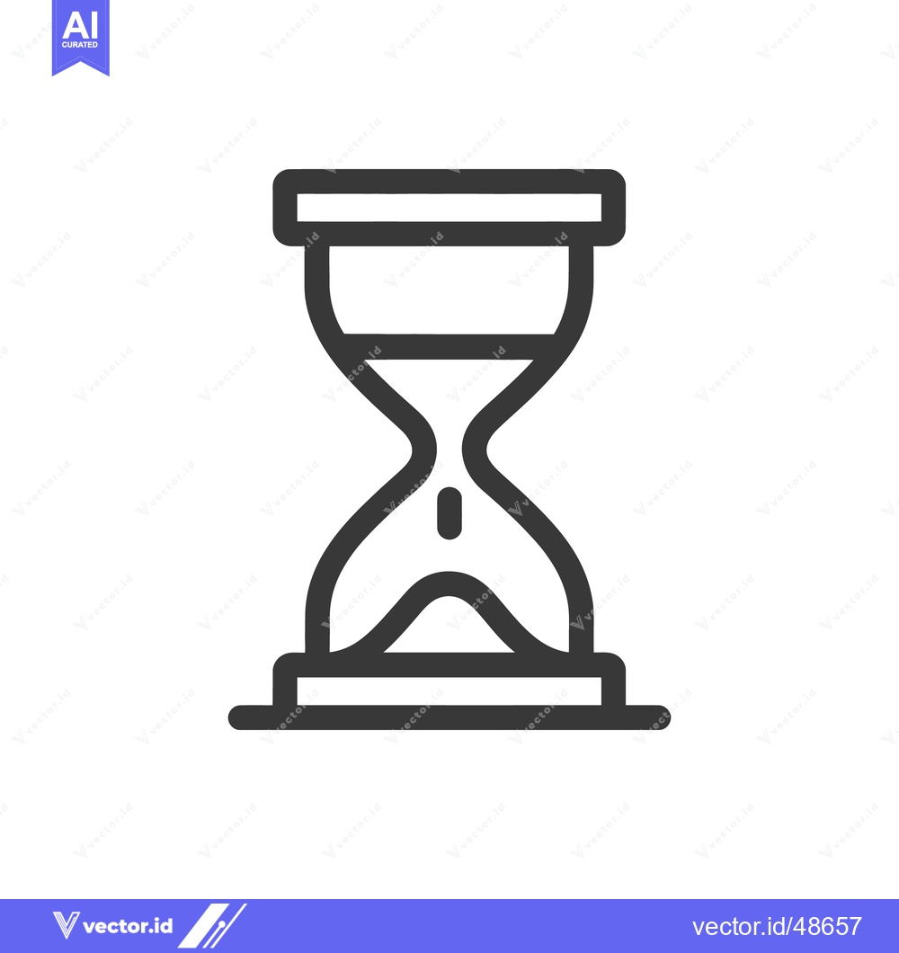 Premium Vector of Minimalist Hourglass Icon: Time Symbol in Bold Line Art