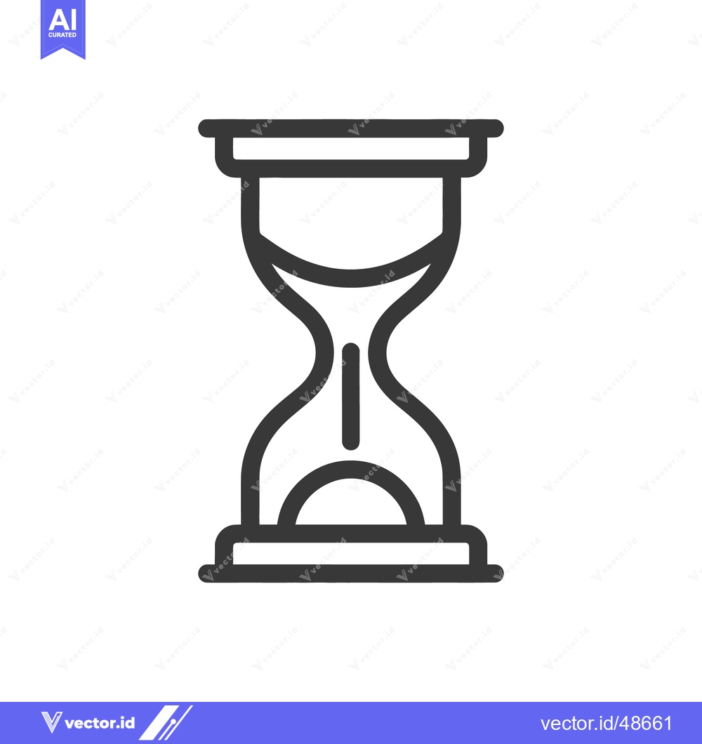 Premium Vector of Minimalist Hourglass Icon: Time Symbol in Bold Outline Style
