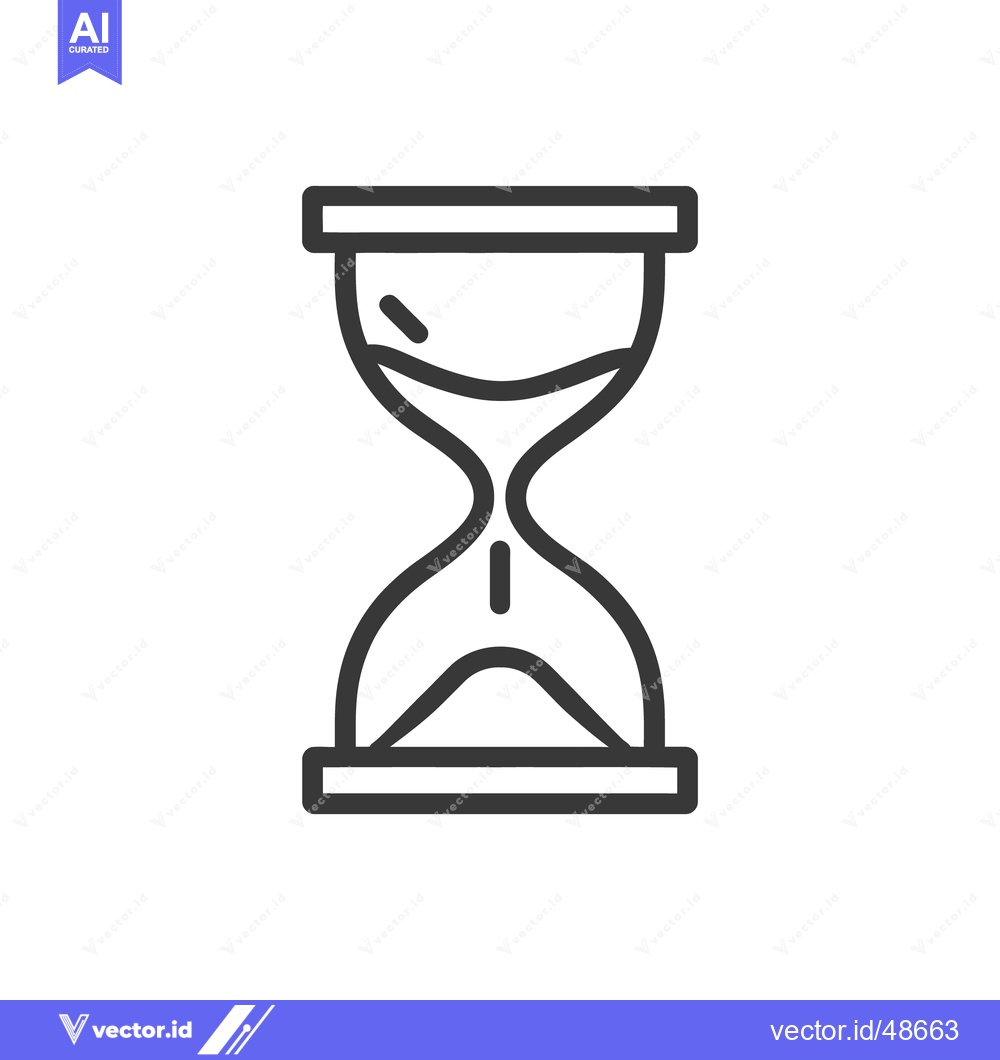 Premium Vector dari Minimalist Hourglass Icon: Time Passing Symbol, Dark Outline on White