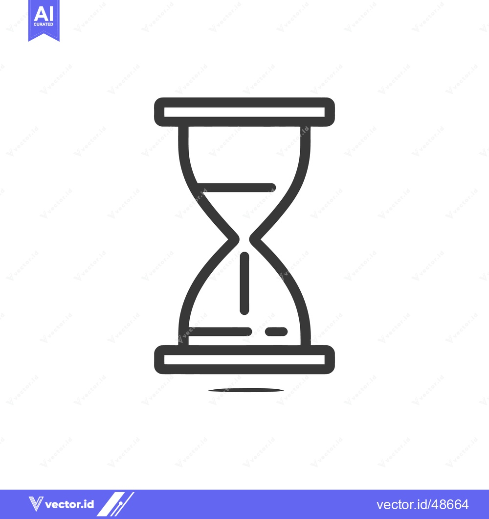 Premium Vector of Minimalist Hourglass Icon: Time Symbol in Black and White