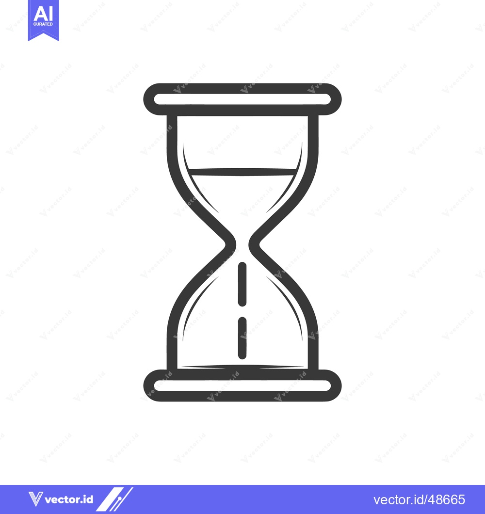 Premium Vector of Minimalist Hourglass Icon: Time Symbol with Flowing Sand Design