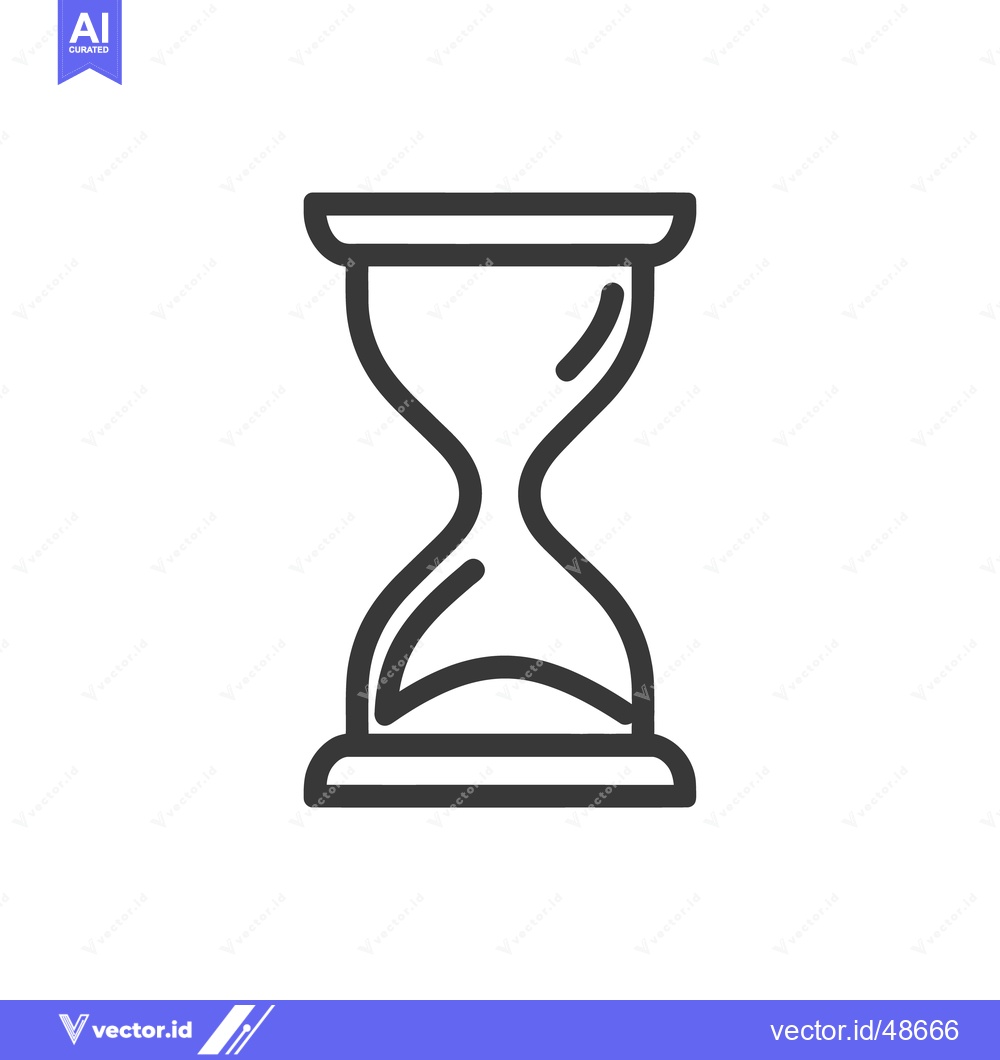 Premium Vector of Minimalist Hourglass Icon: Time, Deadline, and Countdown Symbol in Bla