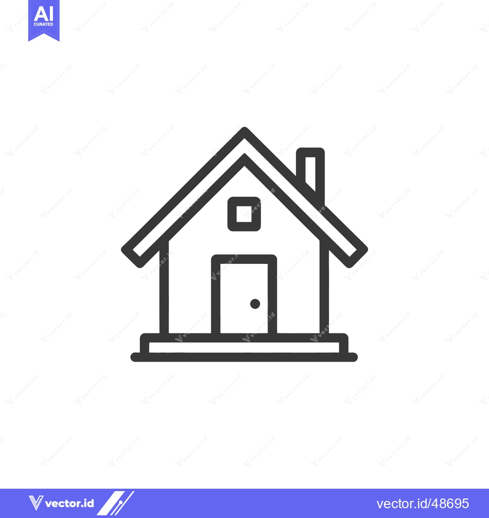 Premium Vector dari Minimalist House Icon: Simple Line Art Depicting Home