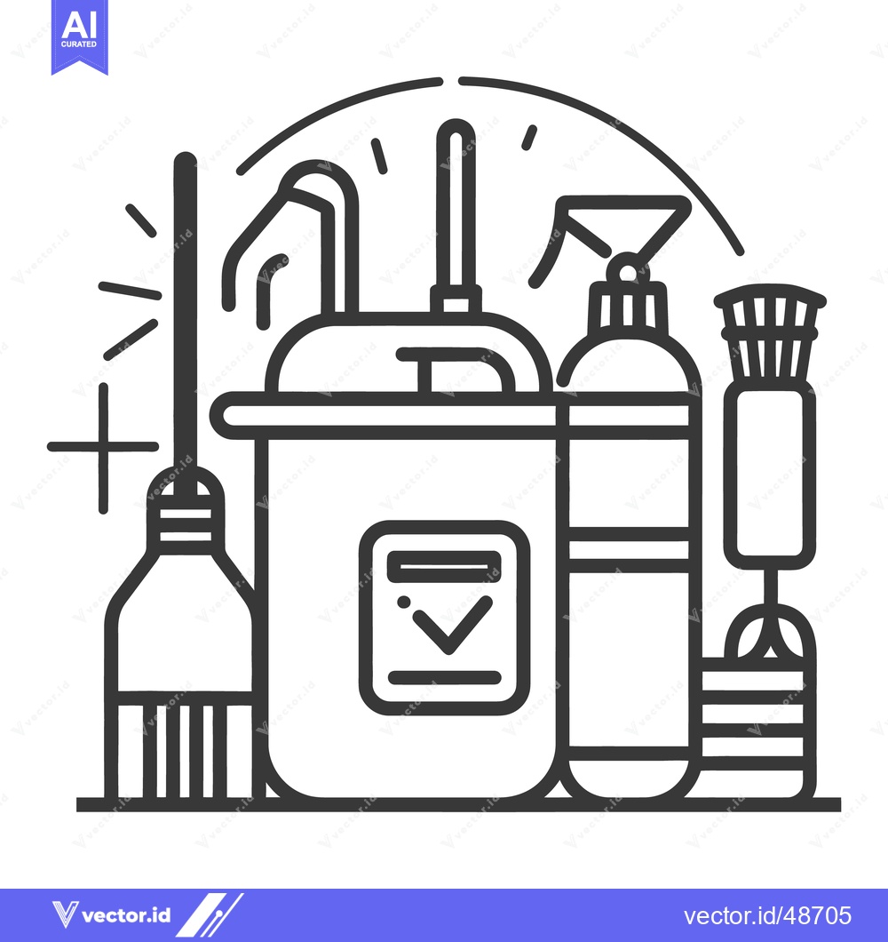 Premium Vector of Cleaning supplies depicted in a vector graphic illustration design