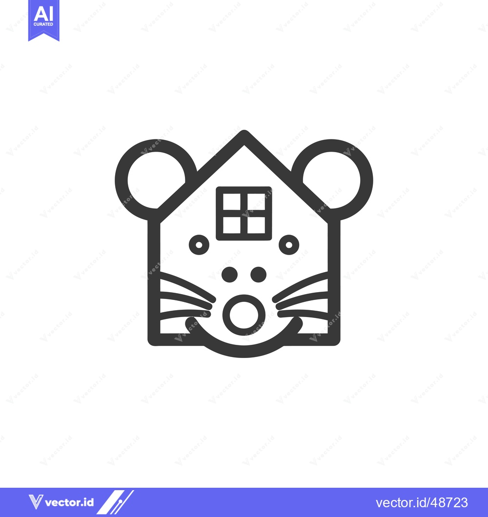 Premium Vector of House with Mouse Ears and Whiskers