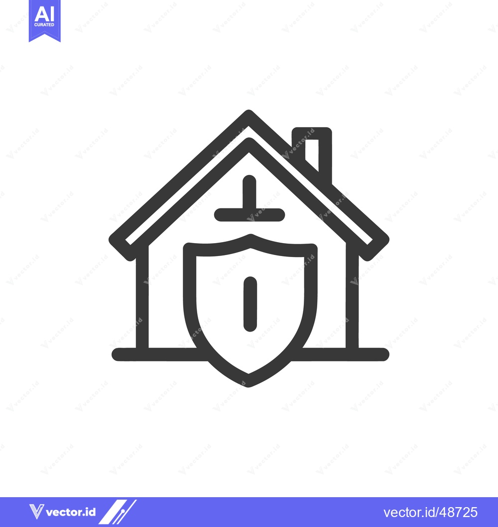 Premium Vector dari Secure Home Icon: Shielded House Symbolizing Protection and Safety