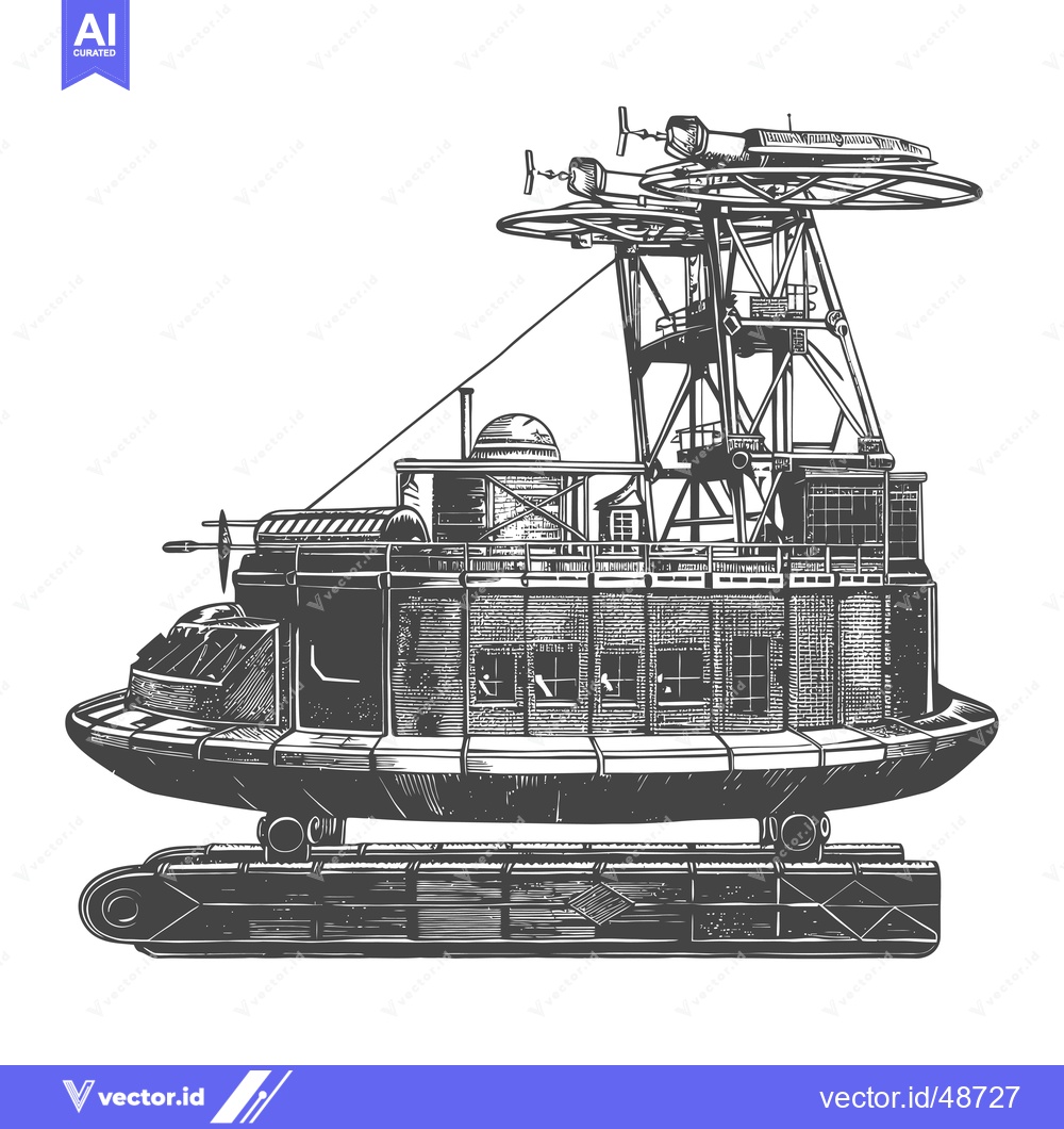 Premium Vector of Futuristic Flying Observatory Aerial Vehicle Design