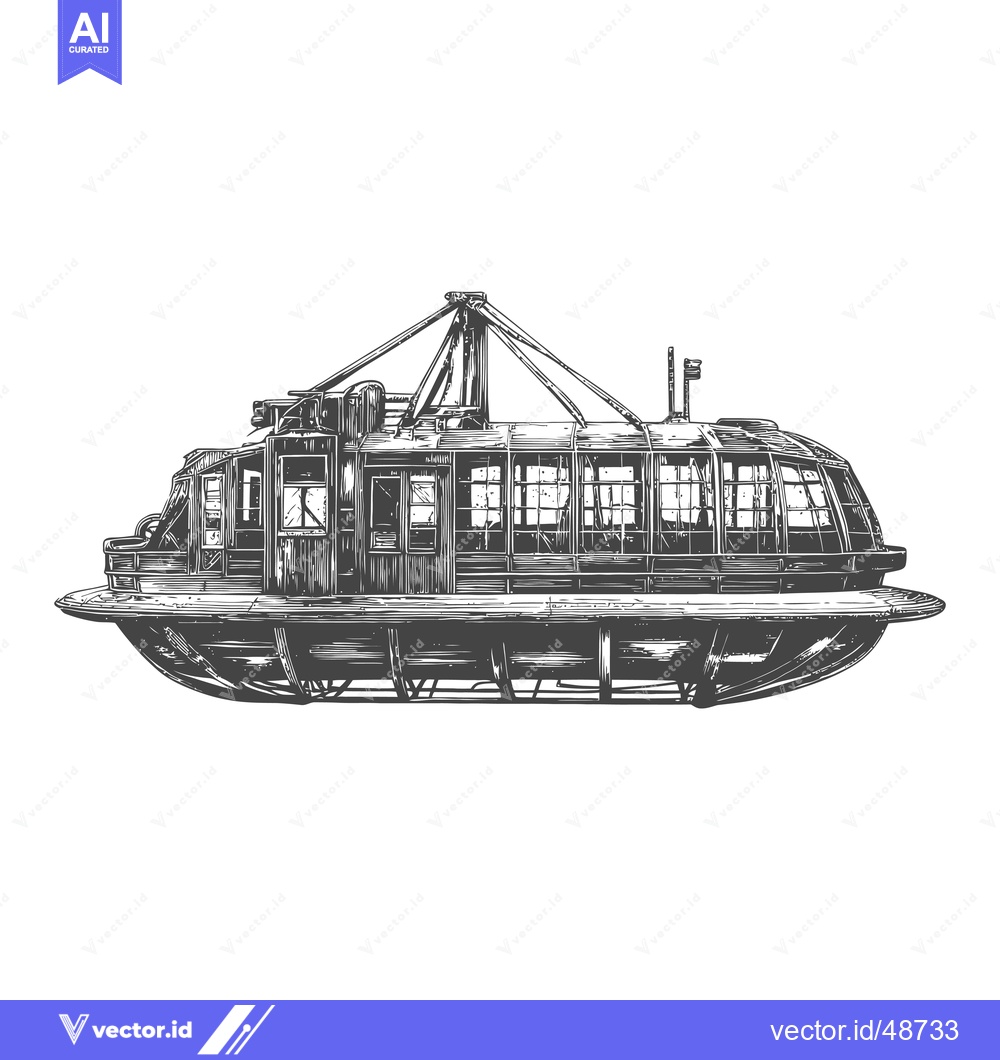 Premium Vector of Engraving of a Futuristic Aerial Passenger Vehicle