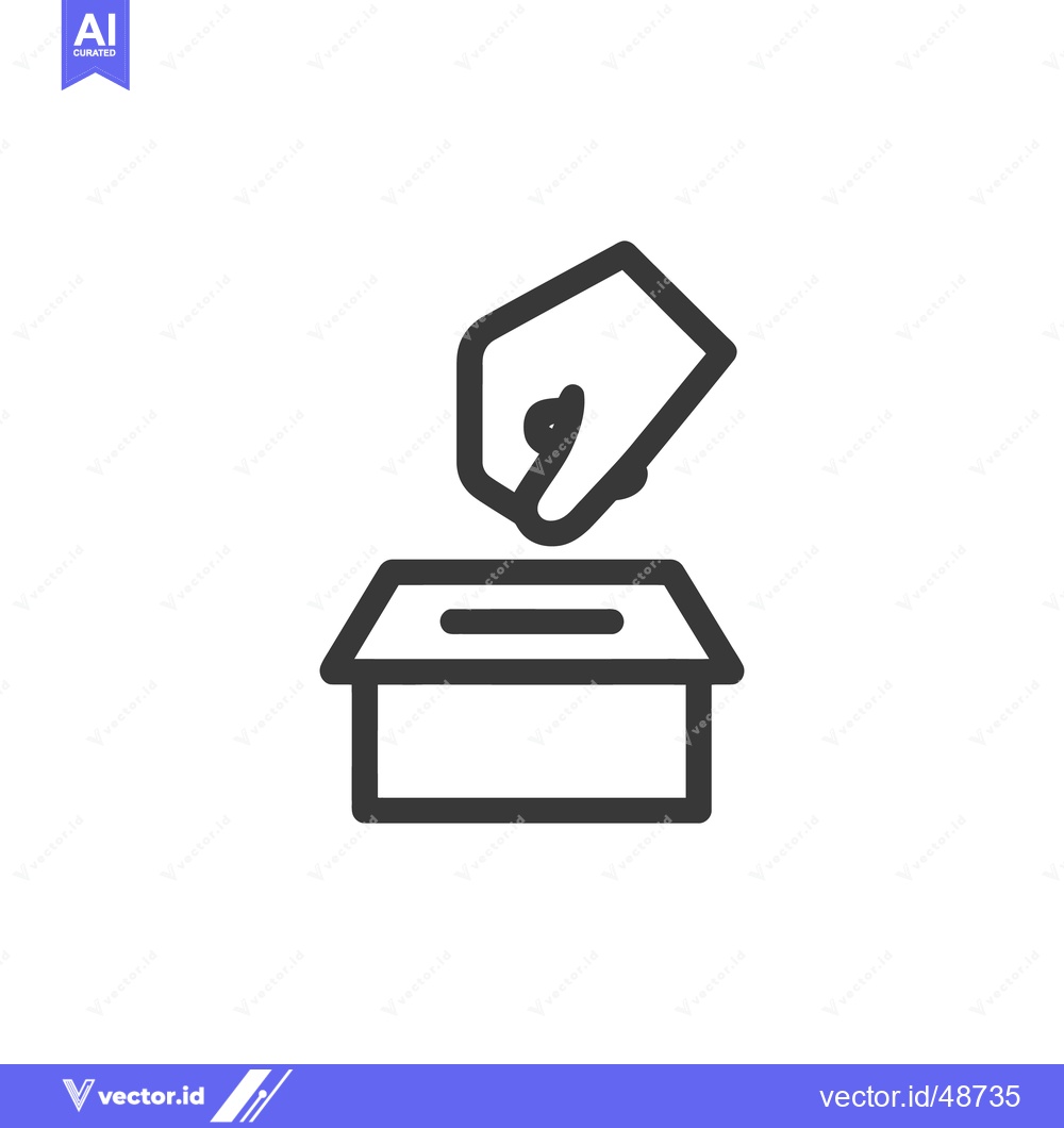 Premium Vector of Hand Placing Ballot in Box Icon, Voting Symbol, Outline Style