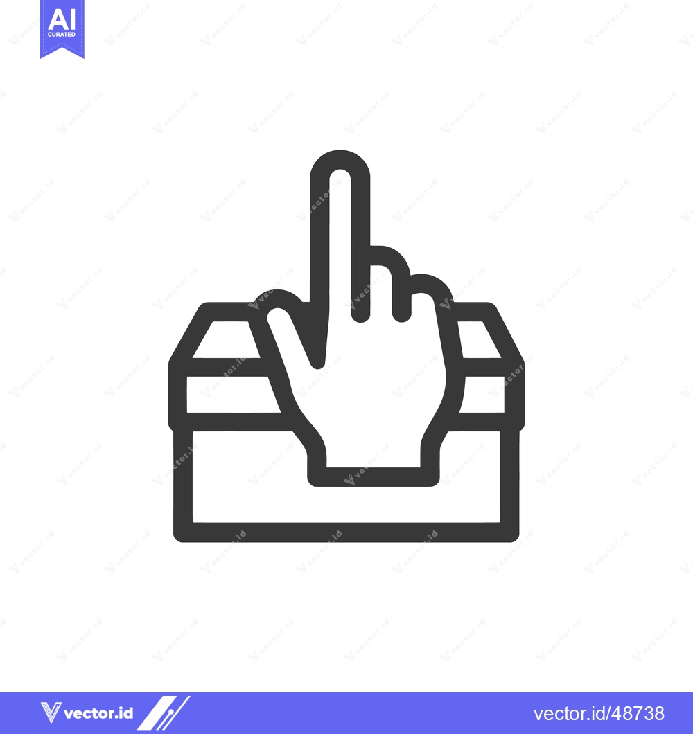 Premium Vector dari Minimalist Icon: Hand Reaching into Box, Simple Design, Bold Line