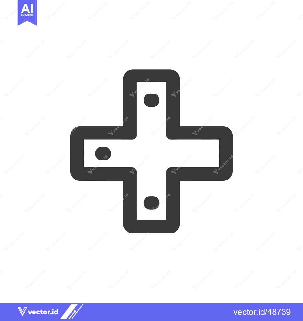 Premium Vector dari Bold Plus Sign with Rounded Edges and Three Dots, Minimalist Design